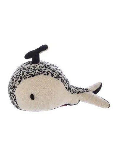 Pre-owned The Elder Statesman Cashmere Knit Whale Plush In Black/white