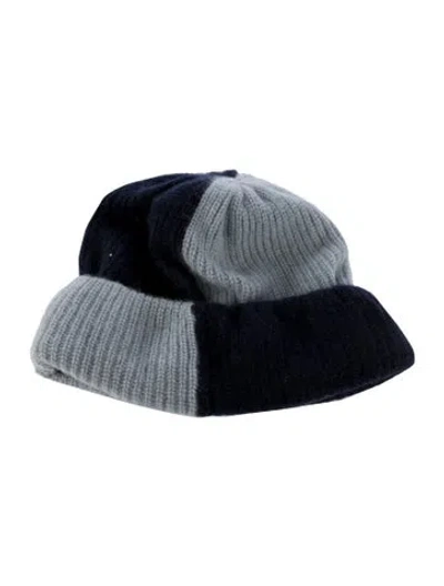 Pre-owned The Elder Statesman Cashmere Knitted Beanie In Blue