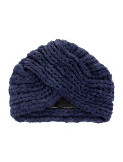 Pre-owned The Elder Statesman Cashmere Knitted Beanie In Blue