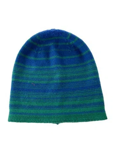 Pre-owned The Elder Statesman Cashmere Knitted Beanie In Green