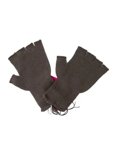 Pre-owned The Elder Statesman Cashmere Knuckle Gloves In Gray