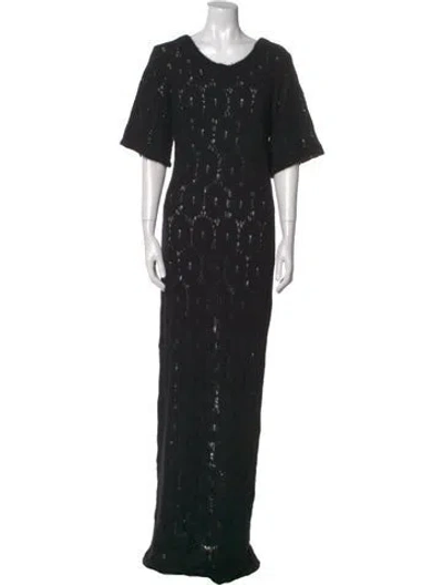 Pre-owned The Elder Statesman Cashmere Long Dress In Black