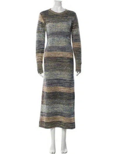 Pre-owned The Elder Statesman Cashmere Long Dress In Blue