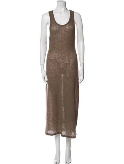 Pre-owned The Elder Statesman Cashmere Long Dress In Brown