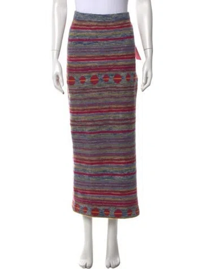 Pre-owned The Elder Statesman Cashmere Long Skirt W/ Tags In Pink