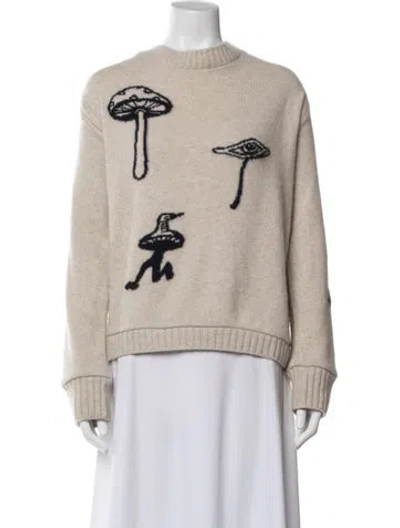 Pre-owned The Elder Statesman Cashmere Midi Length Dress In Neutral