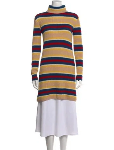 Pre-owned The Elder Statesman Cashmere Midi Length Dress In Neutrals