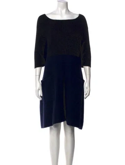 Pre-owned The Elder Statesman Cashmere Mini Dress In Black