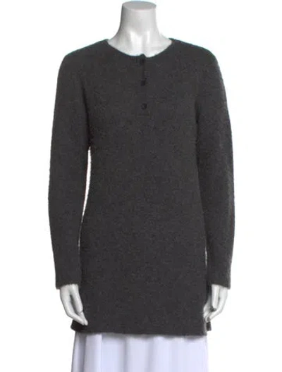Pre-owned The Elder Statesman Cashmere Mini Dress In Gray