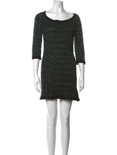 Pre-owned The Elder Statesman Cashmere Mini Dress In Green