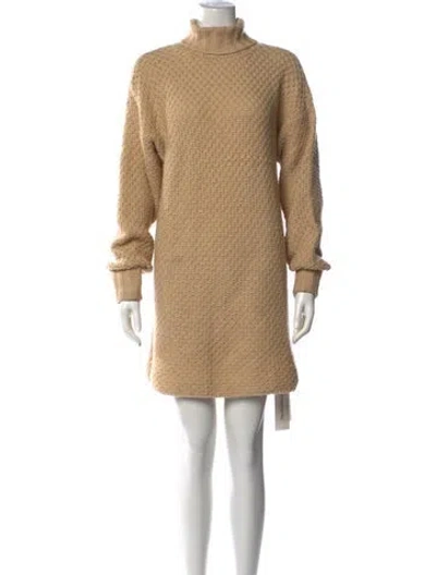 Pre-owned The Elder Statesman Cashmere Mini Dress In Neutrals