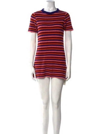 Pre-owned The Elder Statesman Cashmere Mini Dress In Purple