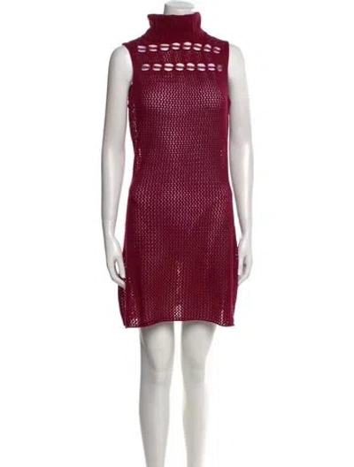 Pre-owned The Elder Statesman Cashmere Mini Dress W/ Tags In Burgundy