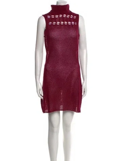 Pre-owned The Elder Statesman Cashmere Mini Dress W/ Tags In Burgundy