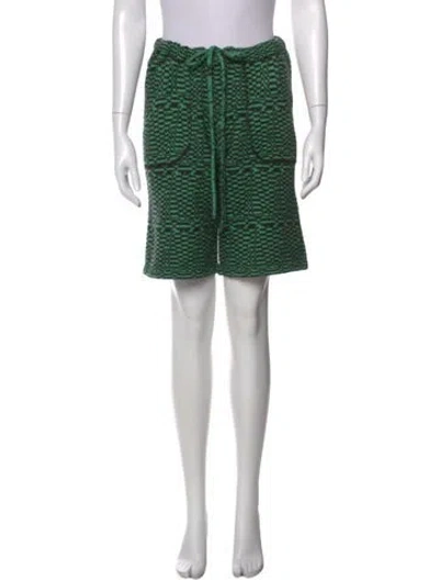 Pre-owned The Elder Statesman Cashmere Mini Shorts In Green