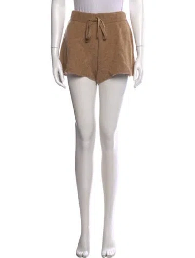 Pre-owned The Elder Statesman Cashmere Mini Shorts In Neutral