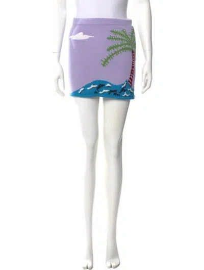 Pre-owned The Elder Statesman Cashmere Mini Skirt W/ Tags In Purple