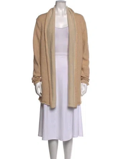 Pre-owned The Elder Statesman Cashmere Open Front Sweater In Neutrals