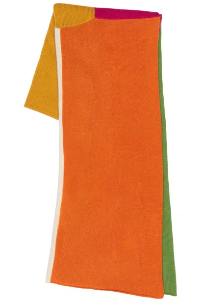 The Elder Statesman Cashmere Patchwork Shawl In Orange