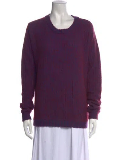 Pre-owned The Elder Statesman Cashmere Patterned Sweater In Purple