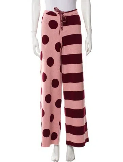 Pre-owned The Elder Statesman Cashmere Patterned Sweatpants W/ Tags In Pink