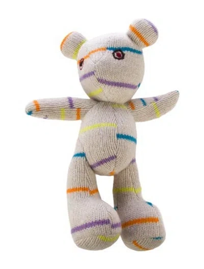 Pre-owned The Elder Statesman Cashmere Patterned Teddy Bear In Neutral