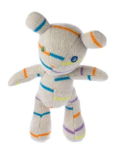 Pre-owned The Elder Statesman Cashmere Patterned Teddy Bear In Neutrals