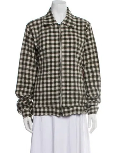Pre-owned The Elder Statesman Cashmere Plaid Print Blazer W/ Tags In Green