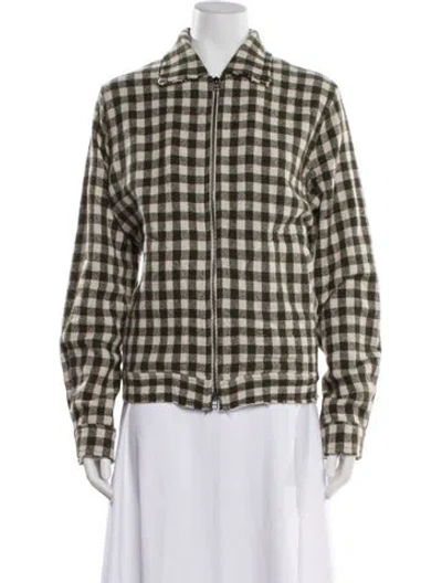 Pre-owned The Elder Statesman Cashmere Plaid Print Blazer W/ Tags In Green