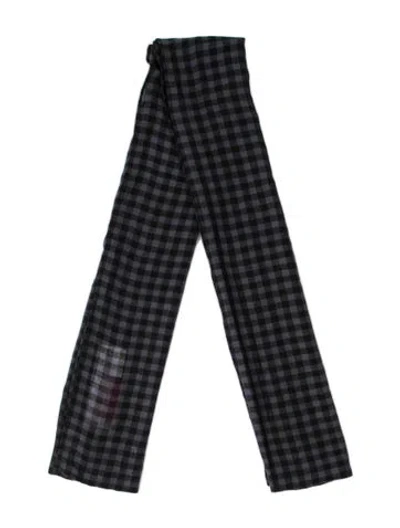 Pre-owned The Elder Statesman Cashmere Plaid Print Scarf In Black/blue