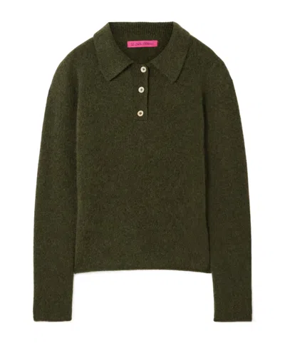 The Elder Statesman Cashmere Polo Shirt In Green