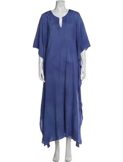 Pre-owned The Elder Statesman Cashmere Poncho In Blue