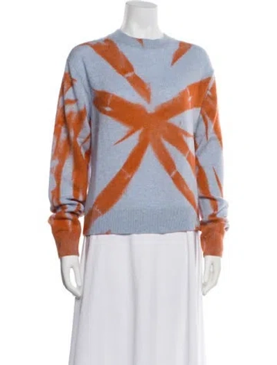 Pre-owned The Elder Statesman Cashmere Printed Sweater W/ Tags In Blue