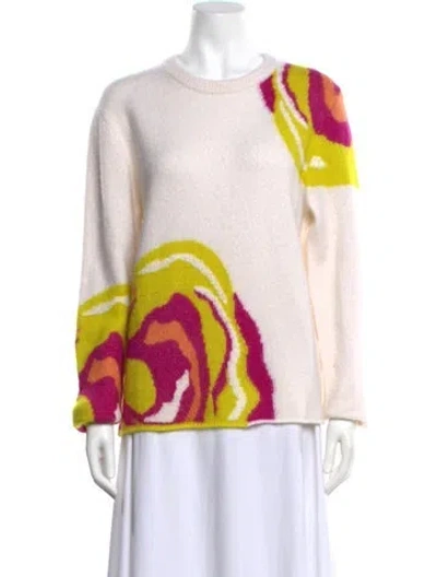 Pre-owned The Elder Statesman Cashmere Printed Sweater W/ Tags In Neutral
