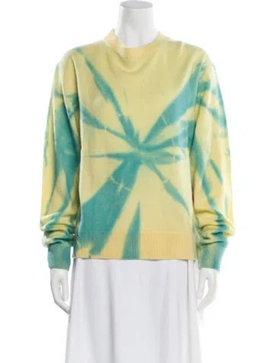 Pre-owned The Elder Statesman Cashmere Printed Sweater W/ Tags In Yellow