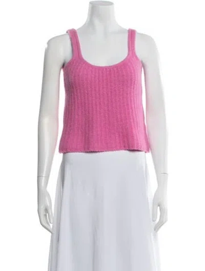 Pre-owned The Elder Statesman Cashmere Scoop Neck Sweater In Pink