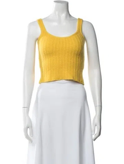 Pre-owned The Elder Statesman Cashmere Scoop Neck Top W/ Tags In Neutrals