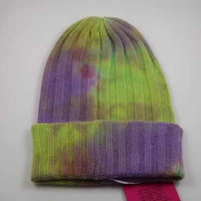 Pre-owned The Elder Statesman Cashmere Short Bunny Echo Beanie Hat New In Purple