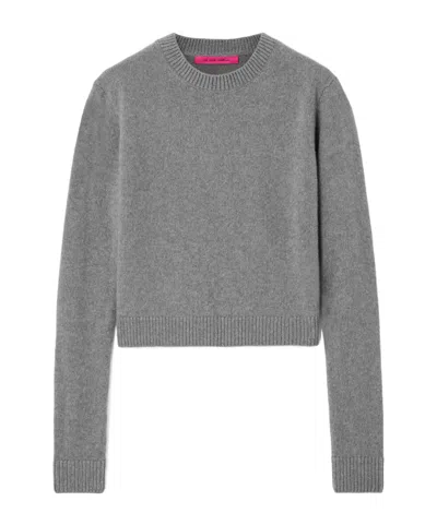 The Elder Statesman Cashmere Short Sweater In Gray