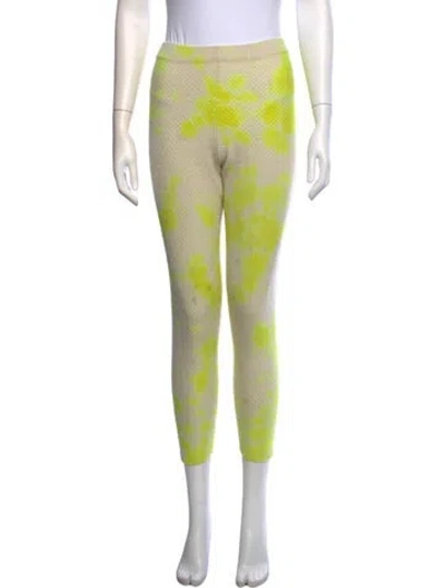 Pre-owned The Elder Statesman Cashmere Skinny Leg Pants In Green