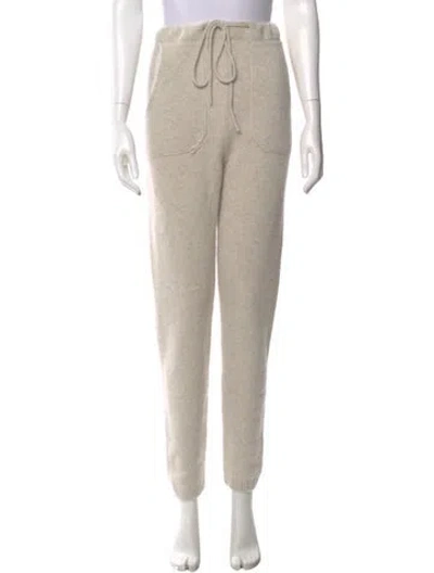 Pre-owned The Elder Statesman Cashmere Skinny Leg Pants In Neutral