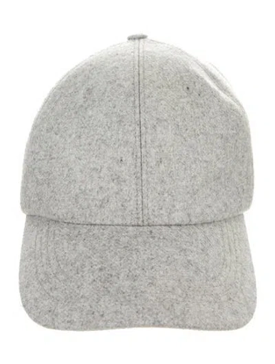 Pre-owned The Elder Statesman Cashmere Solid Baseball Hat W/tags In Gray