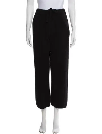 Pre-owned The Elder Statesman Cashmere Straight Leg Pants In Black