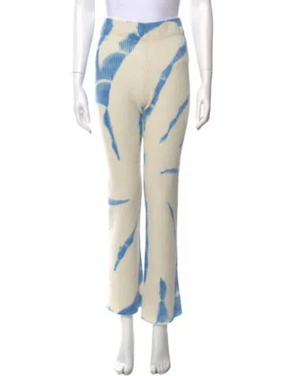 Pre-owned The Elder Statesman Cashmere Straight Leg Pants In Blue