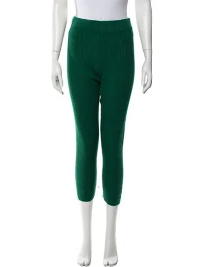 Pre-owned The Elder Statesman Cashmere Straight Leg Pants In Green
