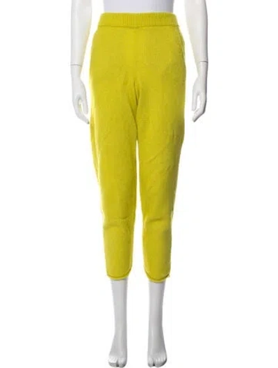 Pre-owned The Elder Statesman Cashmere Straight Leg Pants In Green