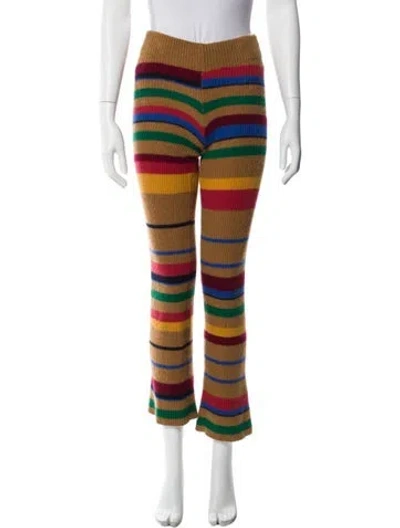 Pre-owned The Elder Statesman Cashmere Straight Leg Pants In Multi