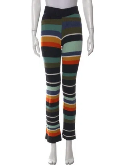 Pre-owned The Elder Statesman Cashmere Straight Leg Pants In Multi