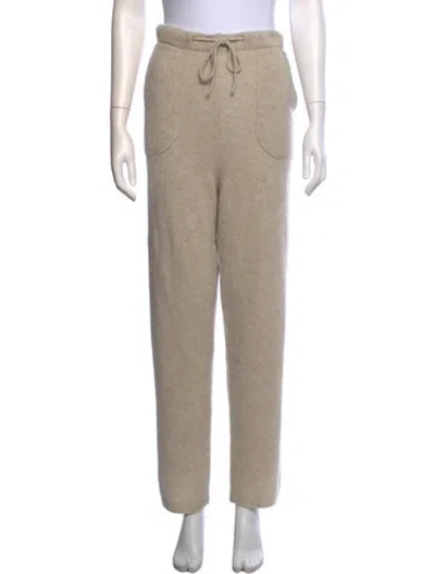 Pre-owned The Elder Statesman Cashmere Straight Leg Pants In Neutrals
