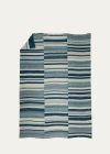 The Elder Statesman Cashmere Stripe Super Soft Blanket In Trkpckwh
